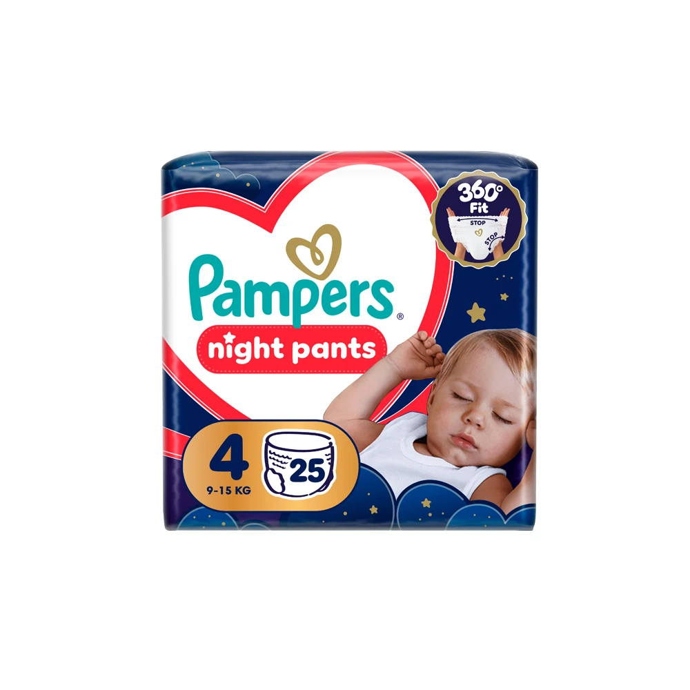 Pampers Night Nappy Pants Size 4 (9-15kg) 25 nappies