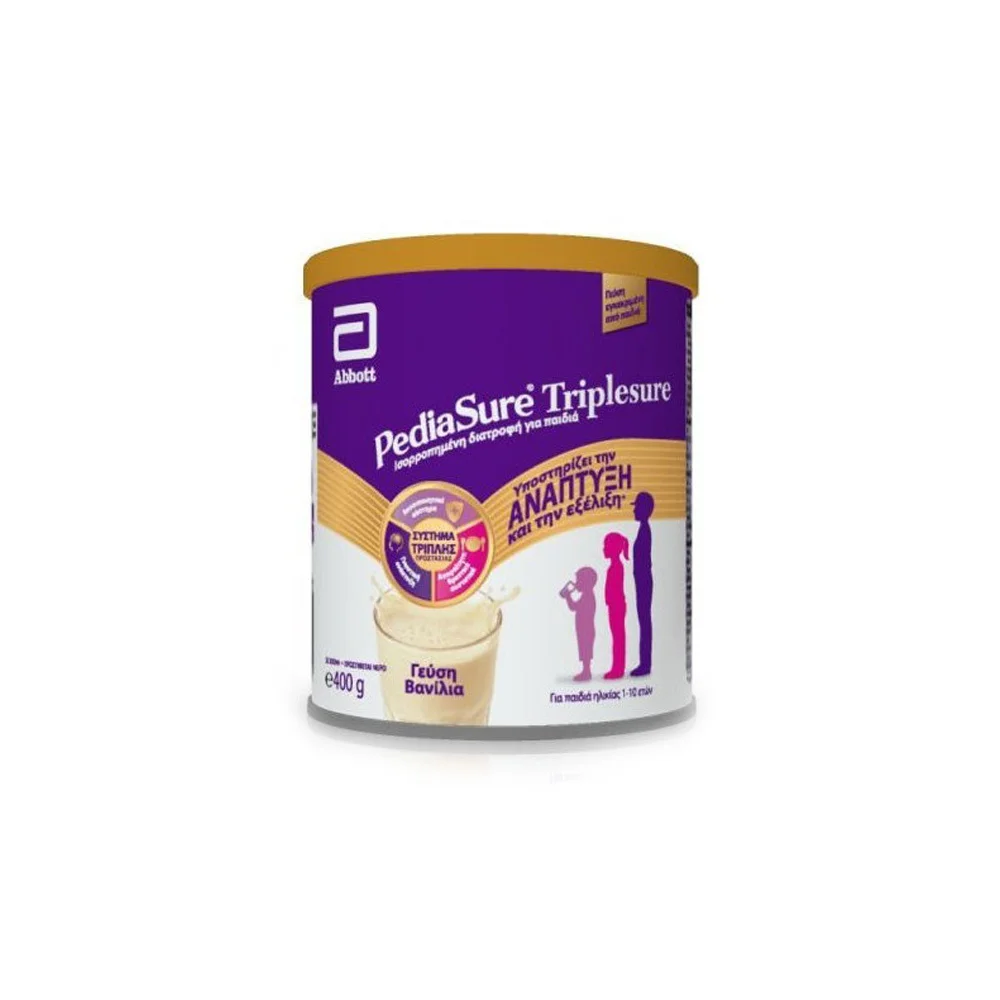 Abbott Pediasure Triplesure Συμπλήρωμα Διατροφής Σε Μορφή Γάλακτος Για Παιδιά 1 Έως 10 ετών Με Γεύση Βανίλια 400gr
