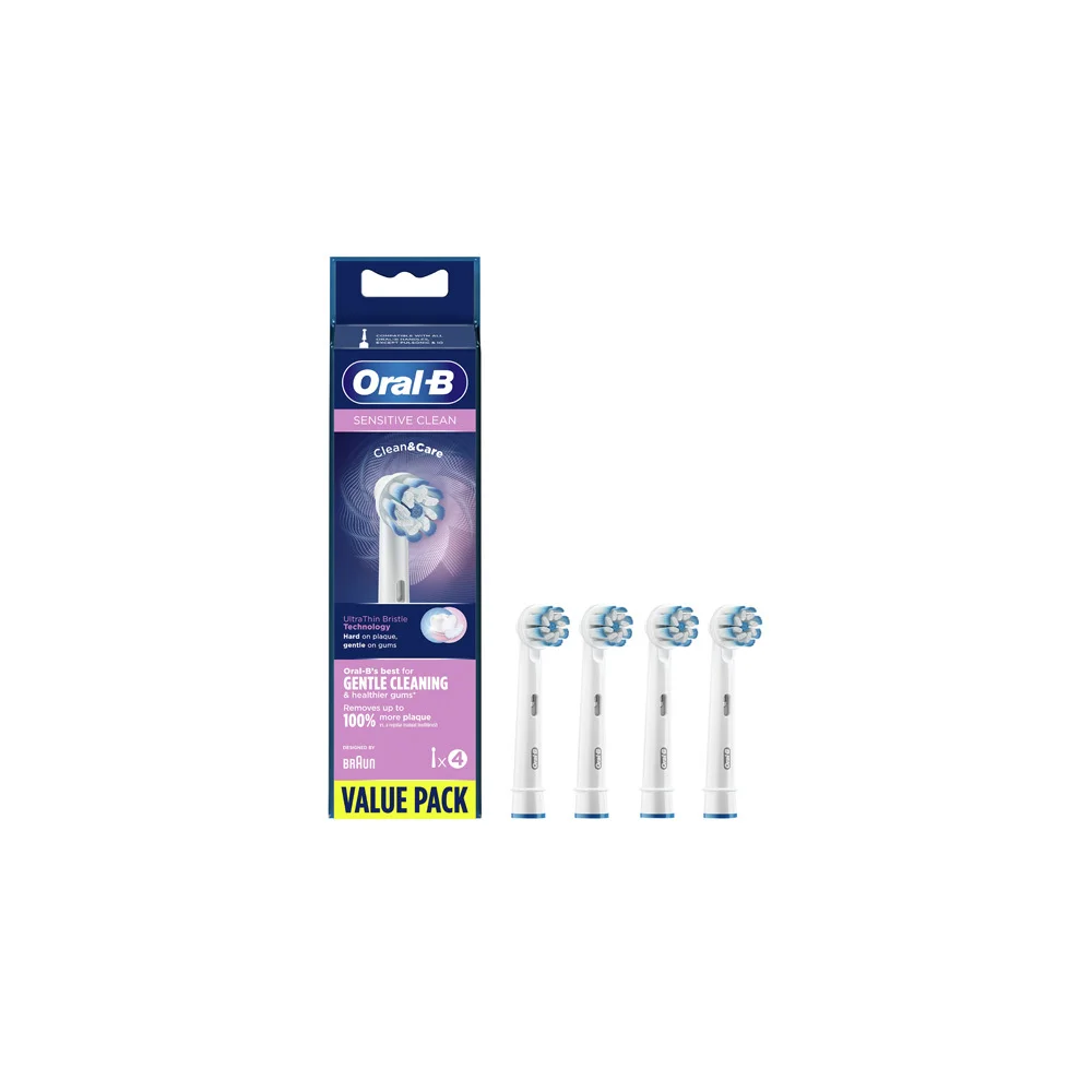 Oral-B Sensitive Clean Electric Toothbrush Spare Parts 4 pieces
