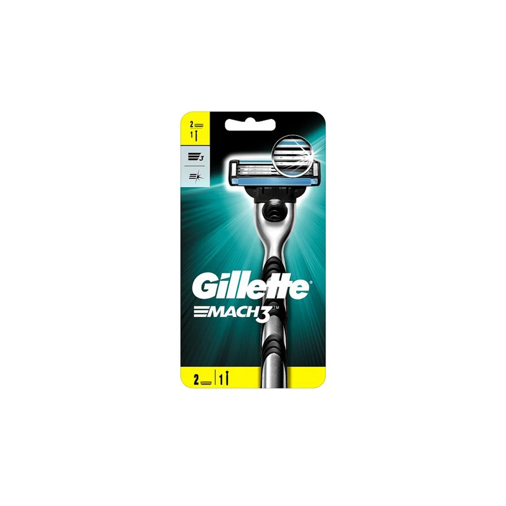 Gillette Mach 3 Ξυριστική Μηχανή 1 τεμάχιο + 2 ανταλλακτικά