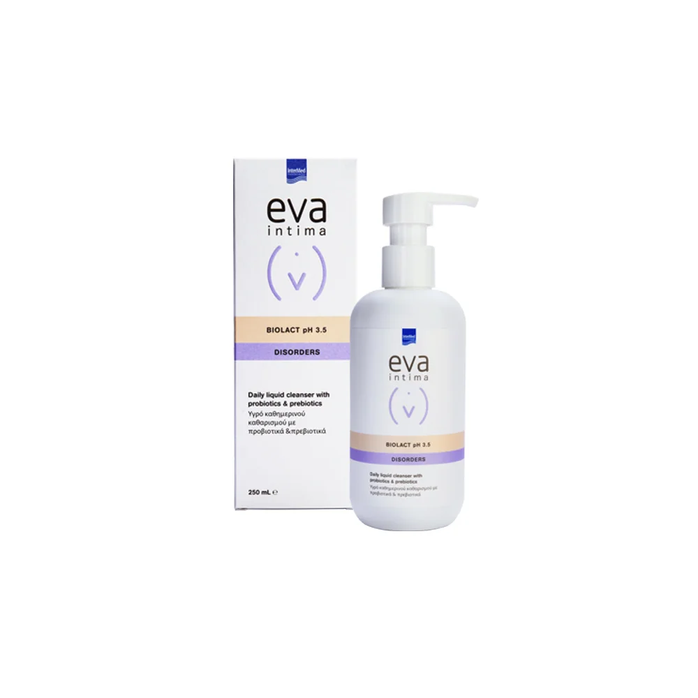 InterMed Eva Intima Biolact Liquid Cleanser pH 3.5 Υγρό Καθημερινού Καθαρισμού Με Προβιοτικά Και Πρεβιοτικά 250ml