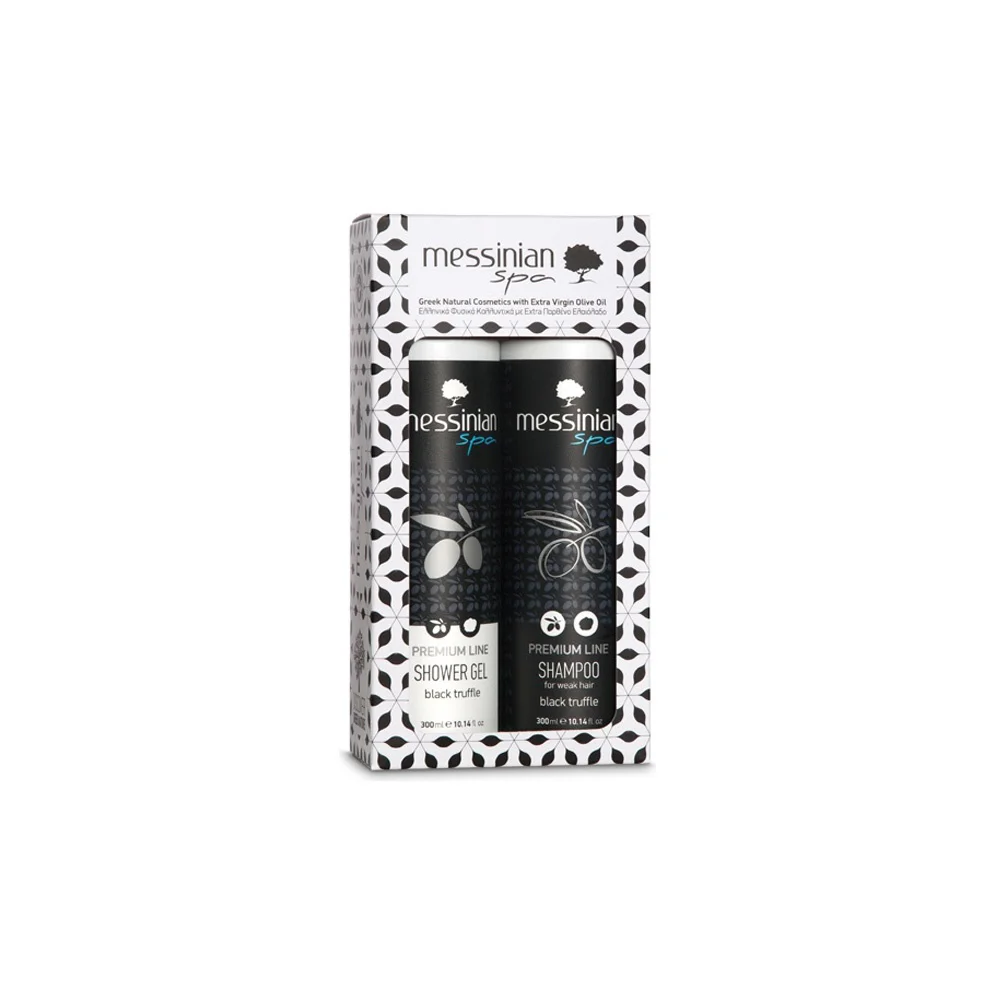 Messinian Spa Promo Black Truffle Premium Line Black Truffle Shower Gel 300ml + Shampoo For Weak Hair Black Truffle 300ml