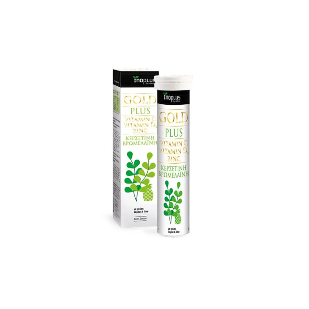 InoPlus Gold Plus Vitamin C & Vitamin D3 & Zinc Quercetin Herbal Multivitamin Formula 20 effervescent tablets