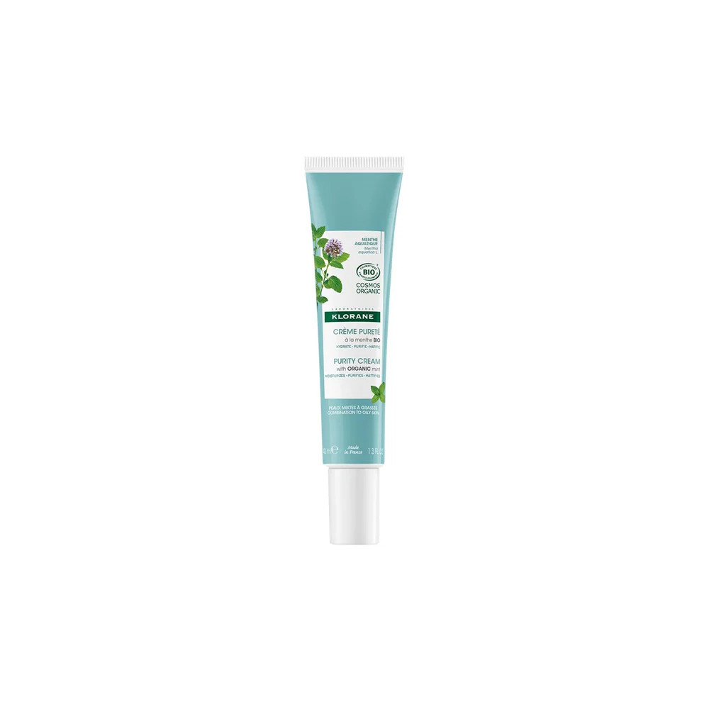Klorane Purity Cream Mint Κρέμα Ενυδάτωσης & Αποτοξίνωσης Προσώπου Για Μικτό & Λιπαρό Δέρμα Με Υδάτινη Μέντα 40ml