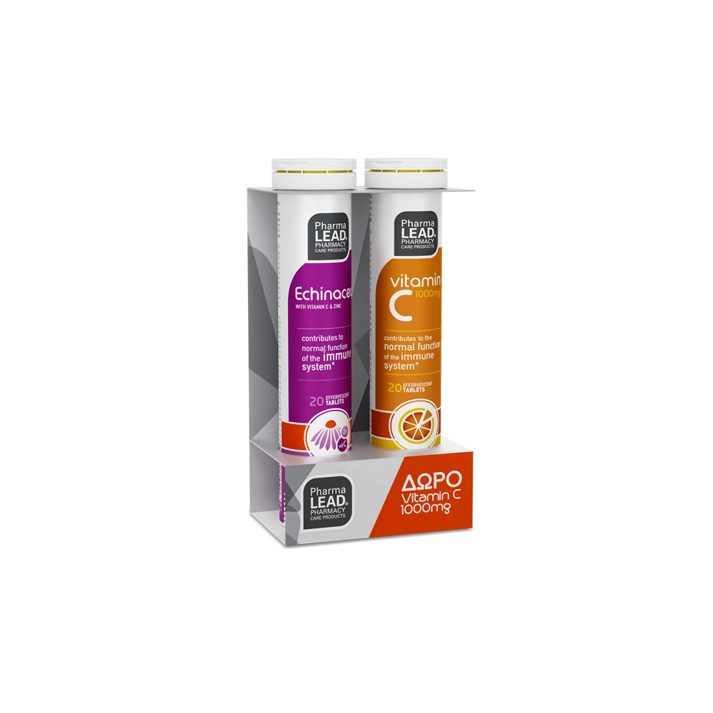 Pharmalead Promo (1+1 Δώρο) Echinacea 20 αναβράζοντα δισκία & Δώρο Vitamin C 1000mg 20 αναβράζοντα δισκία