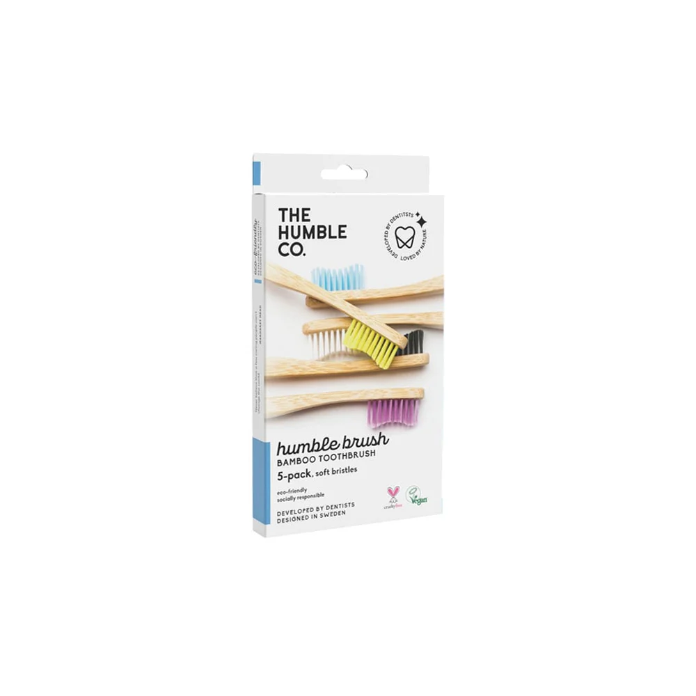 The Humble Co. Toothbrush Αdult Soft Οδοντόβουρτσα Ενηλίκων Μαλακή Σε 5 Χρώματα 5 τεμάχια
