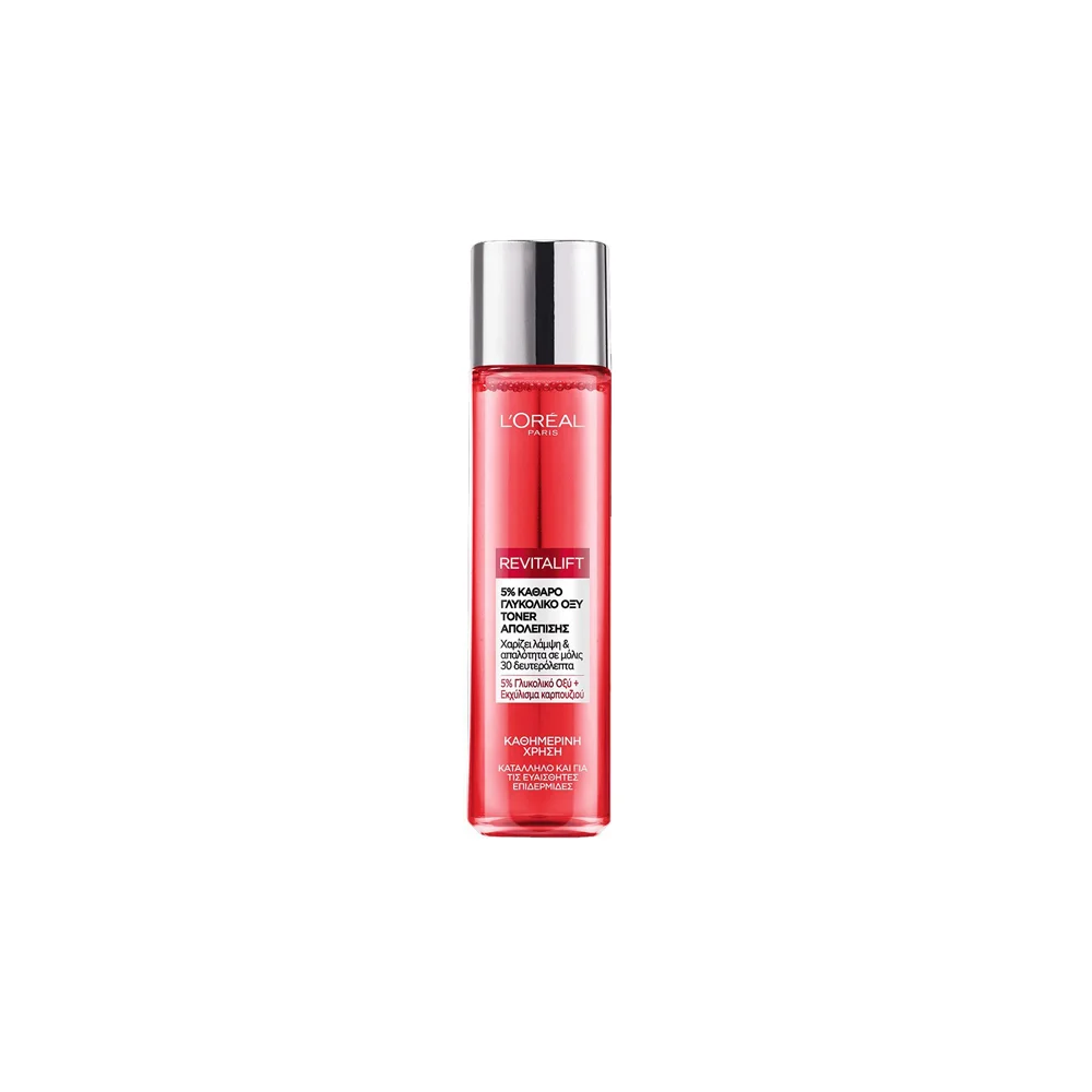 L'Oreal Paris Revitalift Glycolic Acid Peeling Toner With 5% Pure Glycolic Acid For Shine & Softness 180ml