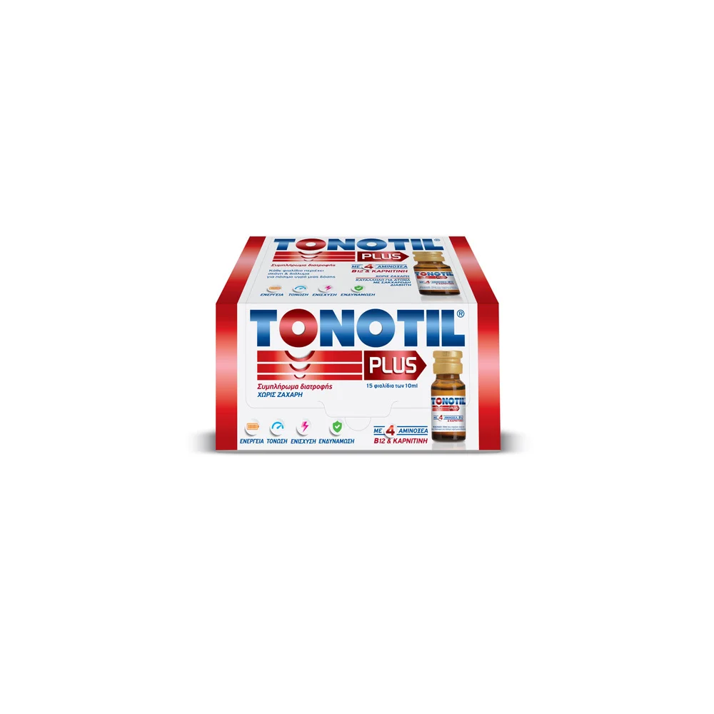 Tonotil Plus Συμπλήρωμα Διατροφής Mε 4 Αμινοξέα B12 & Καρνιτίνη 15x10ml