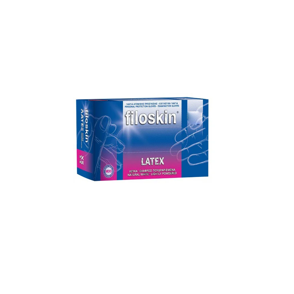 Filoskin Γάντια Λάτεξ Λευκά Με Πούδρα Large 100 τεμάχια 