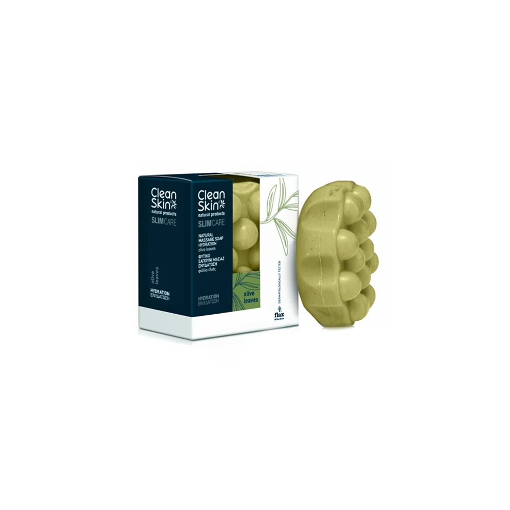CleanSkin Slim & Hydration Natural Massage Soap Olive Leaves Φυτικό Σαπούνι Μασάζ 100gr