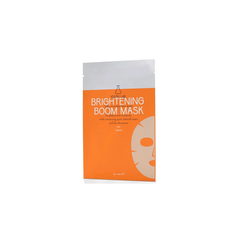 YOUTH LAB. Brightening Boom Mask Vit C Μάσκα Προσώπου Με Λευκαντική Αναπλαστική Και Ενυδατική Δράση 1 τεμάχιo