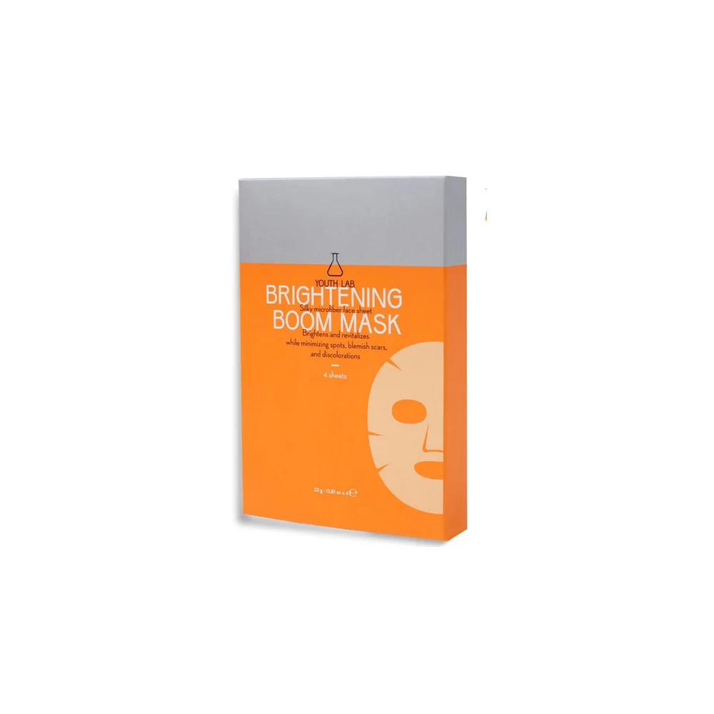 YOUTH LAB. Brightening Boom Mask Vit C Μάσκα Προσώπου Με Λευκαντική Αναπλαστική Και Ενυδατική Δράση 4 τεμάχια