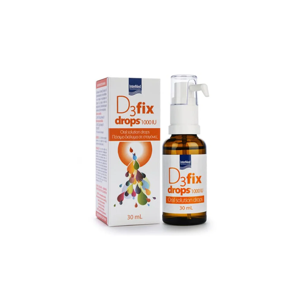 InterMed D3 Fix Drops 1000IU Συμπλήρωμα Βιταμίνης D3 Σε Σταγόνες 30ml