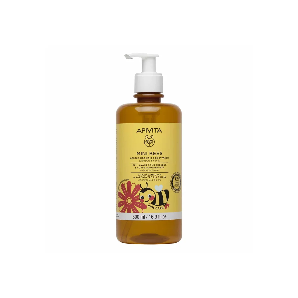 Apivita Mini Bees Gentle Kids Hair & Body Wash With Calendula & Honey 500ml
