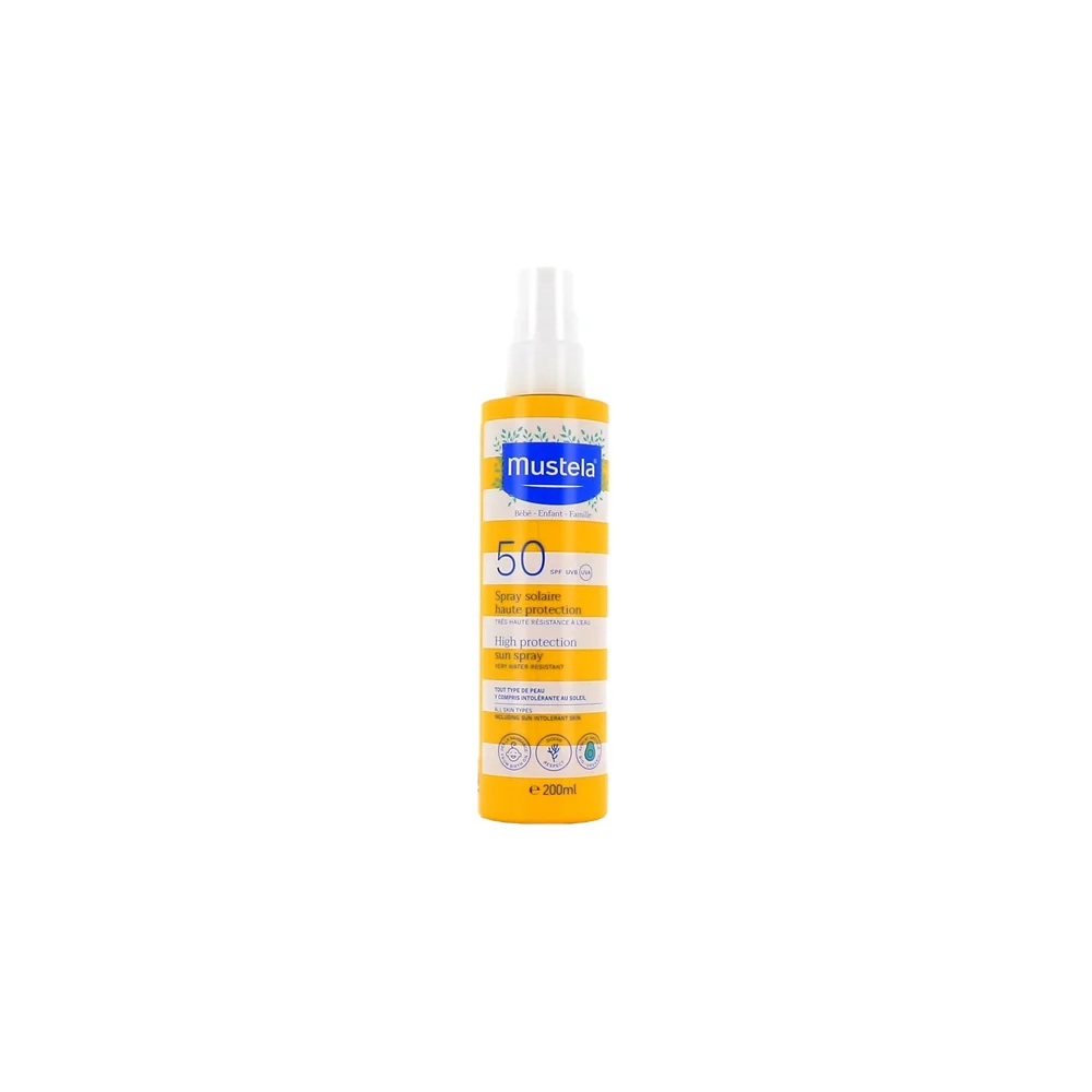 Mustela Bebe High Protection Sun Spray SPF50 Παιδικό Αντηλιακό Προσώπου Και Σώματος Πολύ Υψηλής Προστασίας 200ml