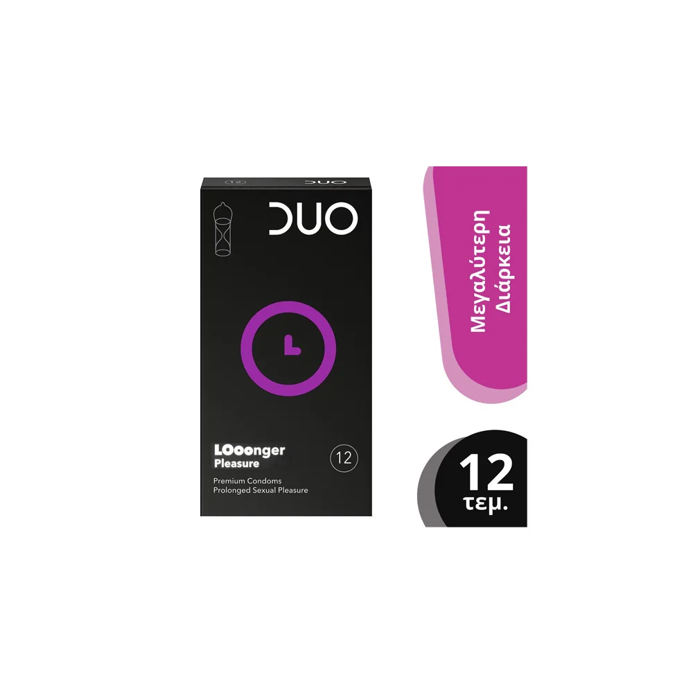 Duo Longer Pleasure Προφυλακτικά Με Επιβραδυντικό 12 τεμάχια