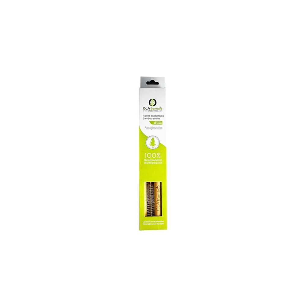 Ola Bamboo Bamboo Straws Επαναχρησιμοποιούμενα Καλαμάκια Από Μπαμπού 6 τεμάχια