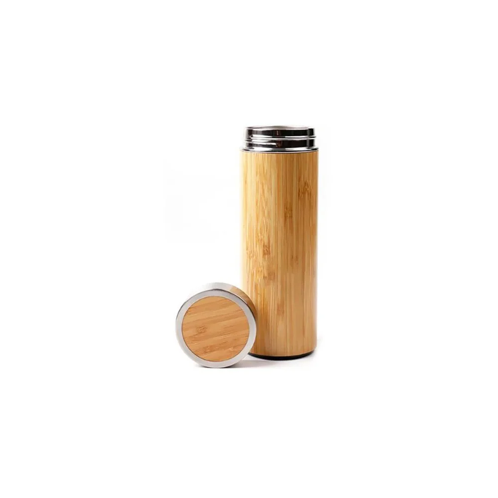 Ola Bamboo Thermos Water Cup Θερμός Από Ανοξείδωτο Ατσάλι & Μπαμπού 450ml