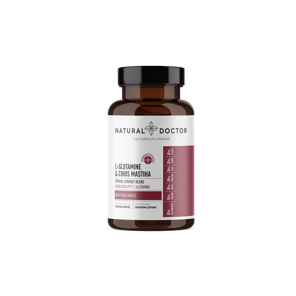 Natural Doctor L-Glutamine & Chios Mastiha Συμπλήρωμα Διατροφής Με Μαστίχα Χίου 90 κάψουλες