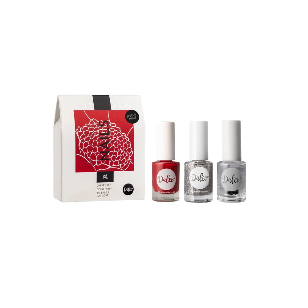 Medisei Promo Sweet Dalee With Cherry Red 302 Nail Polish 12ml + Disco Party 765 Nail Polish 12ml + Base & Top Coat Nail Polish 12ml
