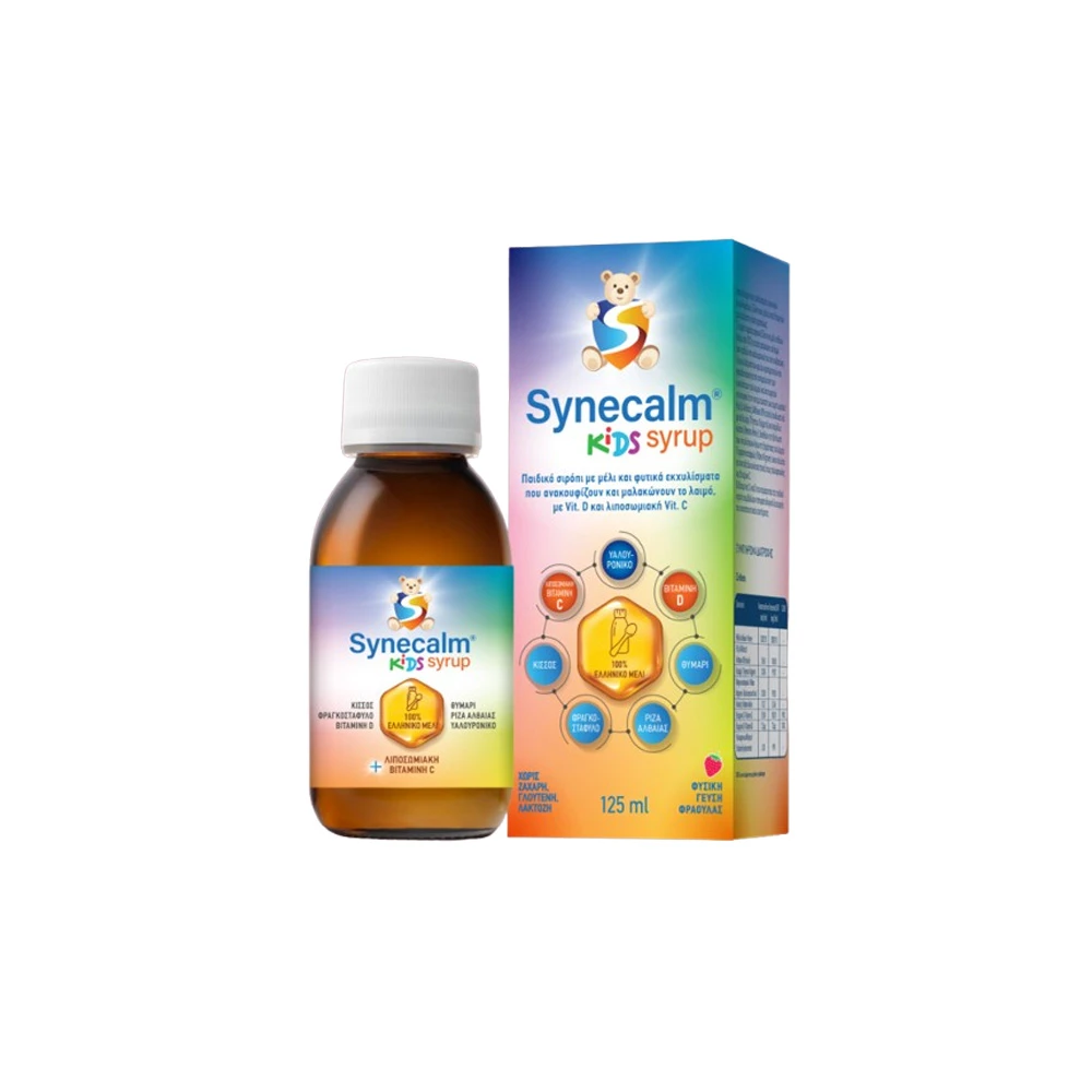 Synecalm Kids Syrup With Honey Vitamin D & Liposomal Vitamin C 125ml