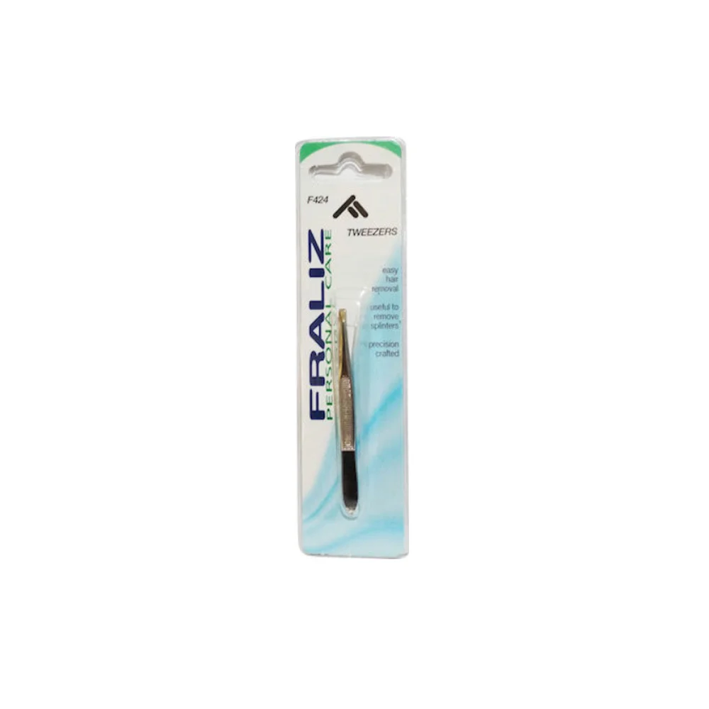 Fraliz Tweezers F424 Straight Nose Eyebrow Tweezers 1 piece