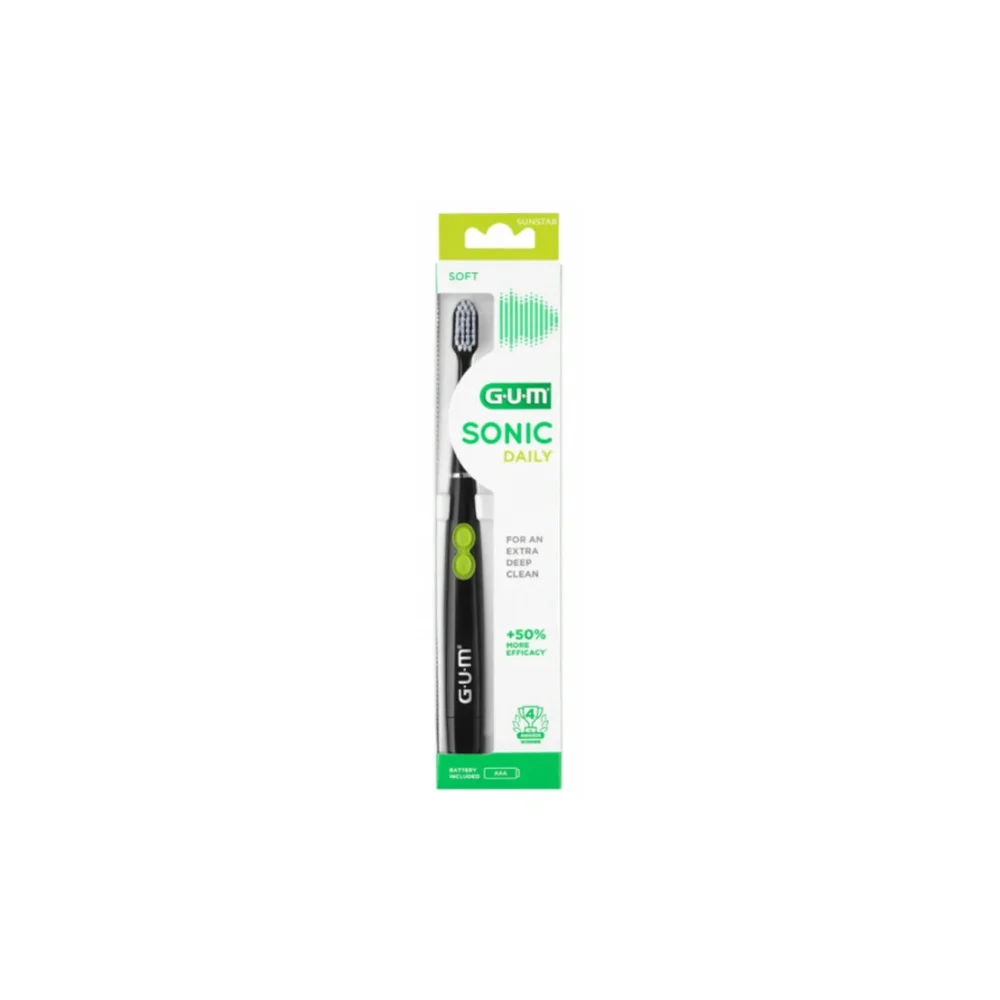Gum Sonic Daily Soft 4100 Electric Toothbrush Battery Black 1 pc