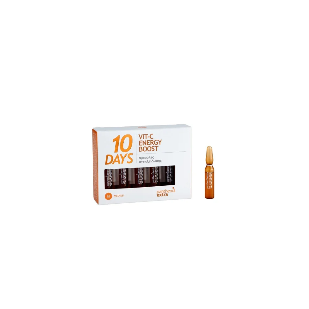 Panthenol Extra Vit-C Energy Boost Αμπούλες Αντιοξείδωσης 10x2ml