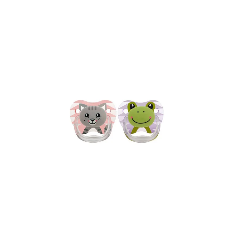 Dr.Brown's Orthodontic Silicone Pacifier Animals Pink 0-6m 2 pieces