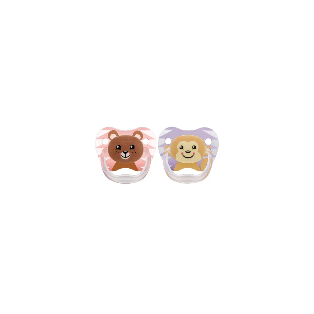Dr.Brown's Orthodontic Silicone Pacifier Animals Pink 6-12m 2 pieces