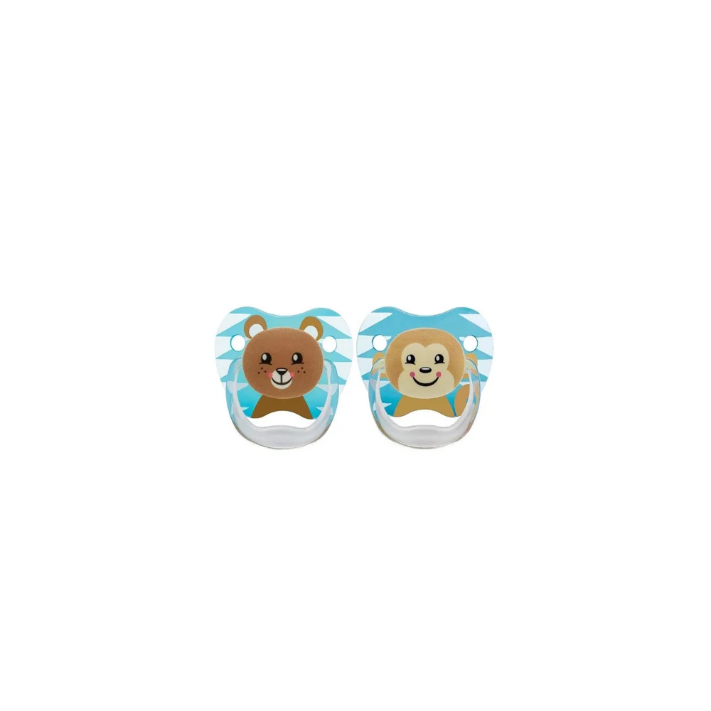 Dr.Brown's Orthodontic Silicone Pacifier Animals Blue 6-12m 2 pieces