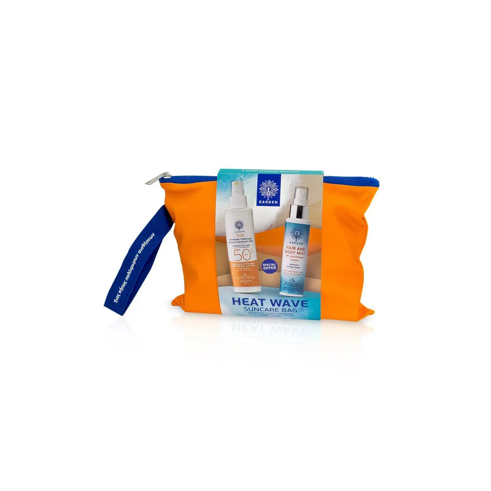 Garden Promo Heat Wave Suncare Bag 3 Sunscreen Lotion For Face & Body SPF50 150ML & Hair & Body Mist 100ml
