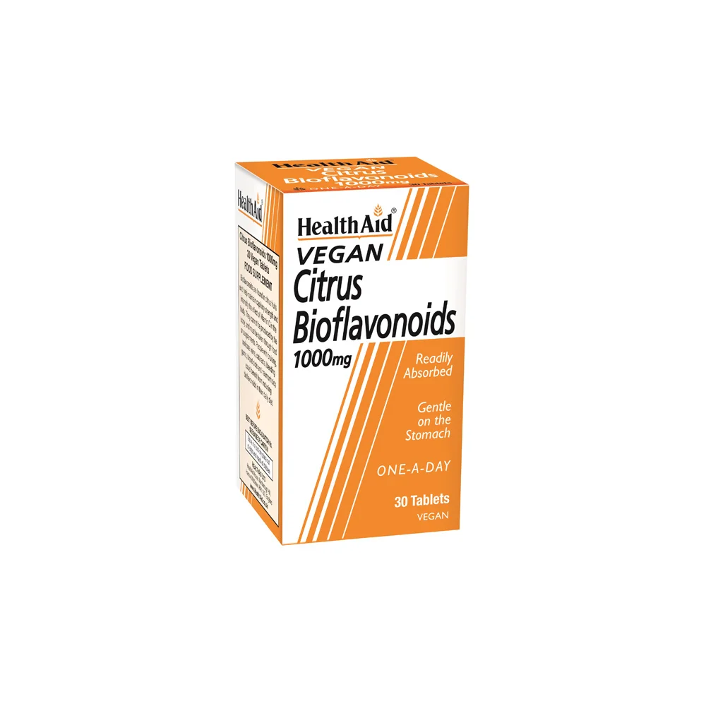 Health Aid Vegan Citrus Bioflavonoid 1000mg Dietary Supplement With Vitamin C 30 tablets
