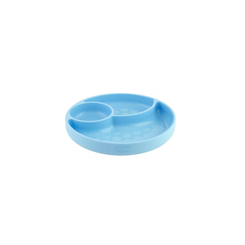 Chicco Silicone Plate With Dividers And Suction Cup Ciel 12m+ 1 piece
