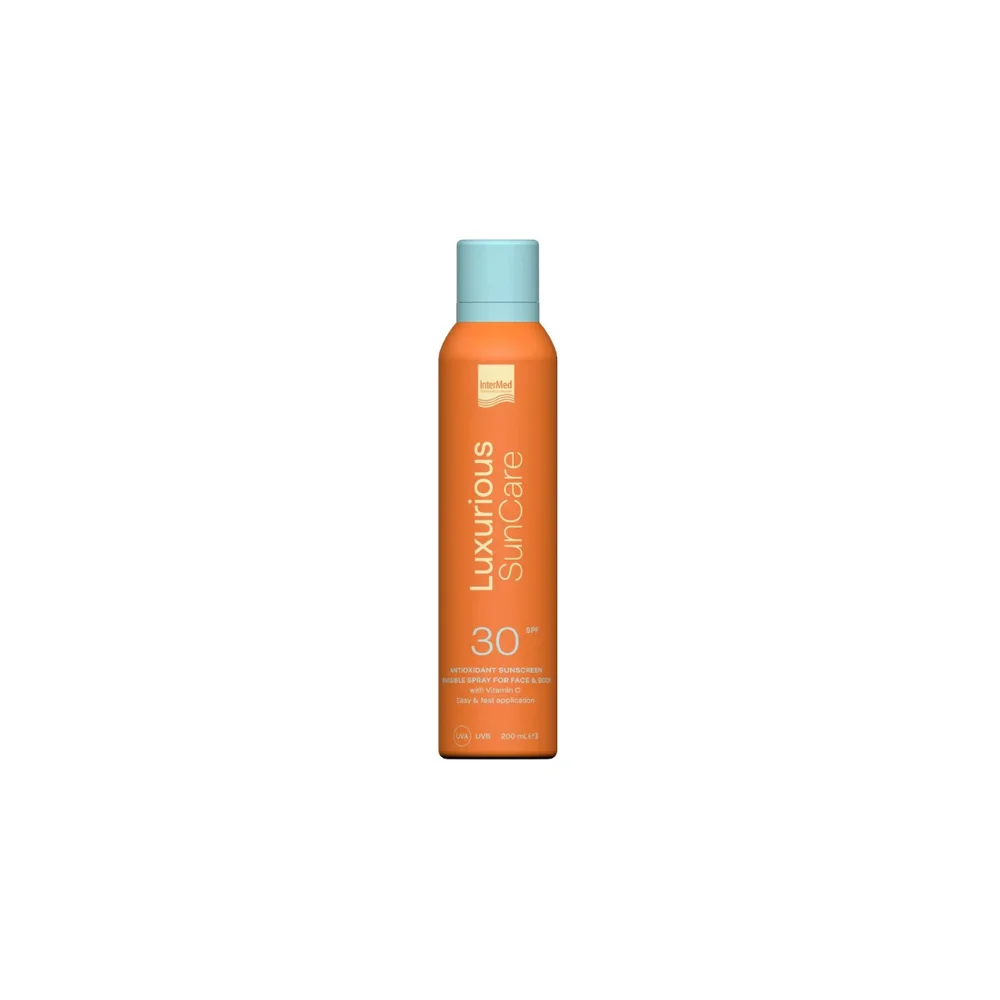 InterMed Luxurious SunCare Antioxidant Sunscreen Invisible Spray SPF30 Αντηλιακό Σπρέι Για Πρόσωπο & Σώμα 200ml