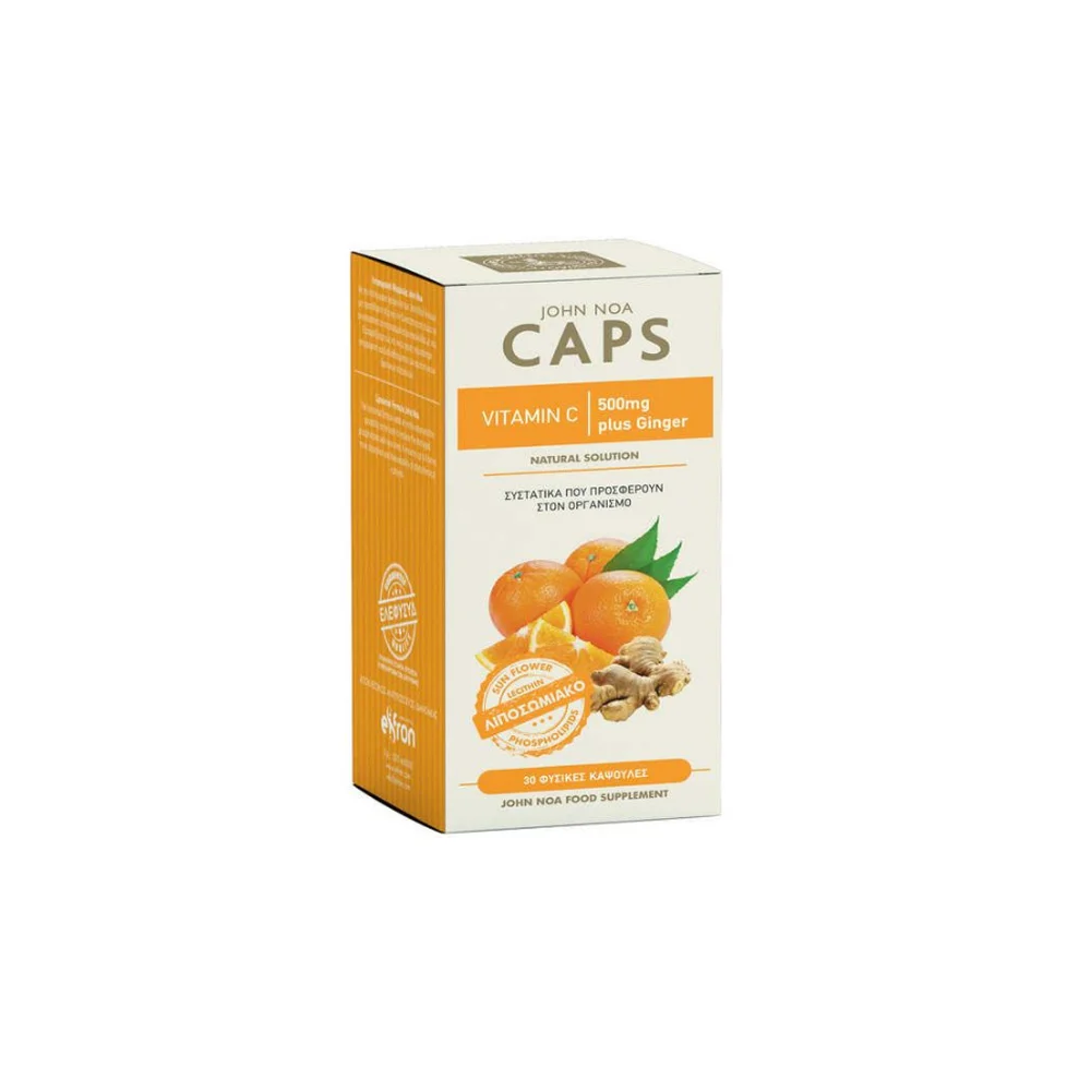 John Noa Vitamin C 500mg Plus Ginger 10mg Βιταμίνη C 30 κάψουλες