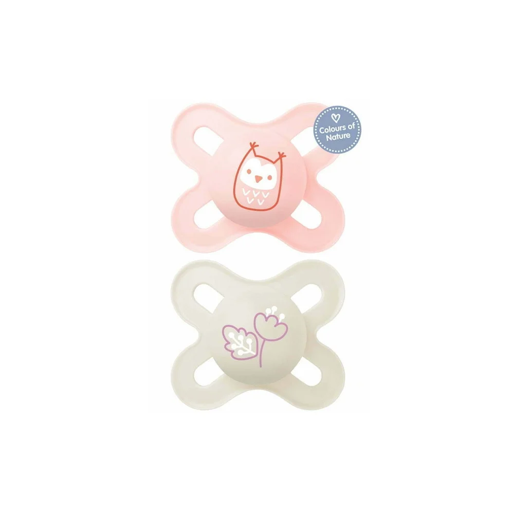 Mam Start Silicone Pacifier 0-2 Months Pink 2 pieces