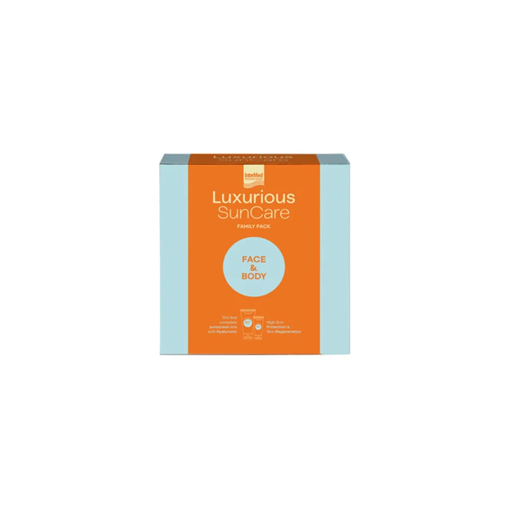 Intermed Promo Luxurious SunCare Sun Protection Body Cream SPF30 Body Sunscreen 200ml & High Protection Face Cream SPF50 Face Sunscreen 75ml