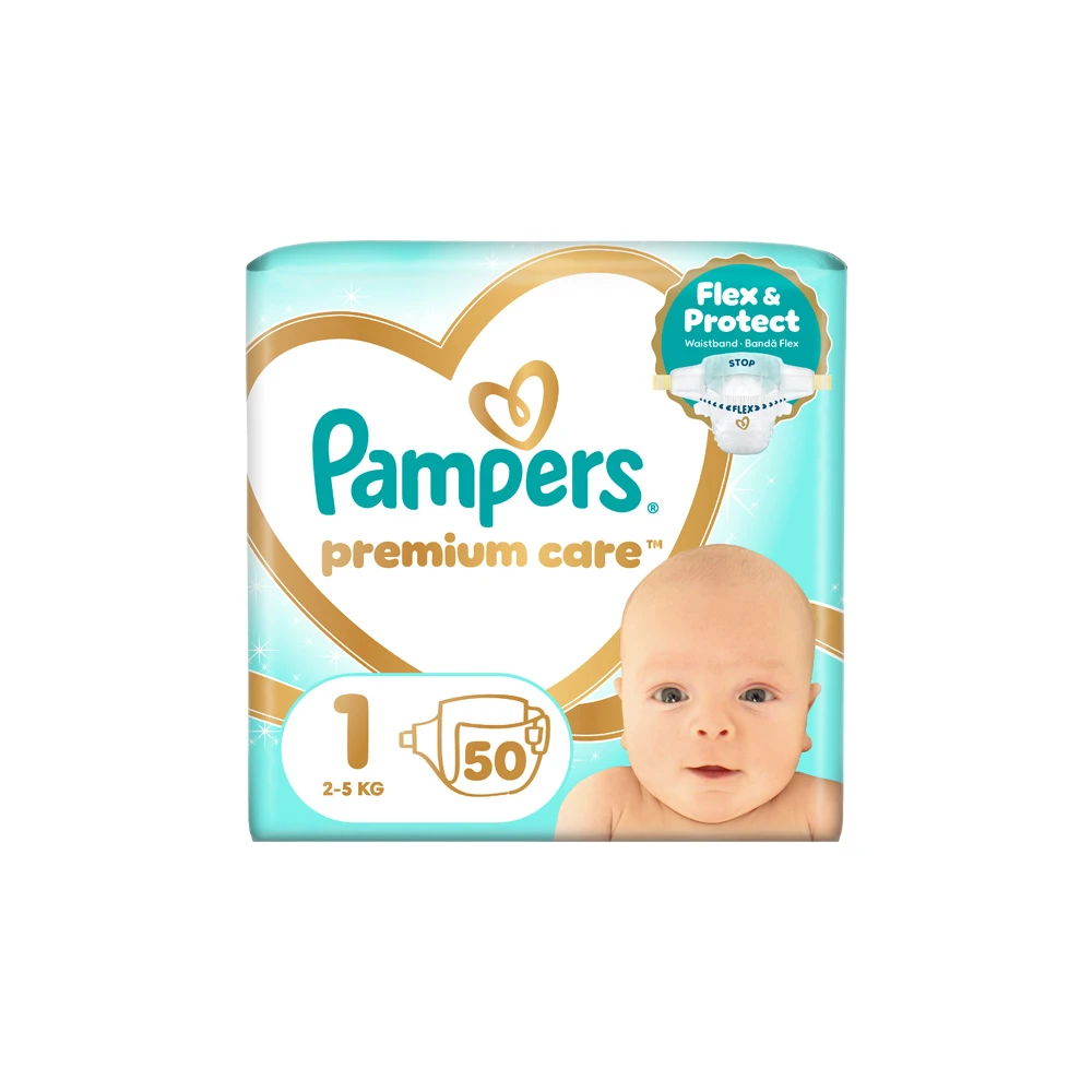 Pampers Premium Care Nappies Size 1 (2-5kg) 50 nappies
