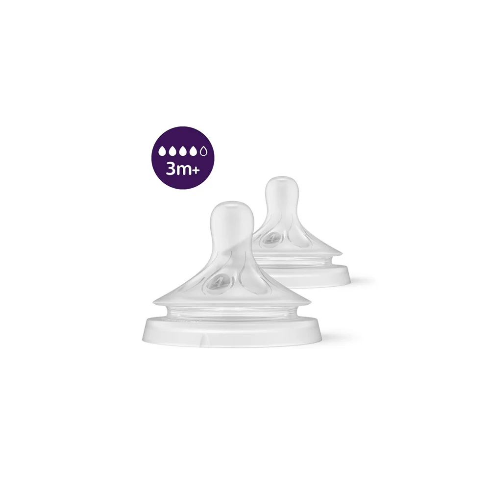 Philips Avent Natural Response Silicone Nipple 3m+ 2 pcs