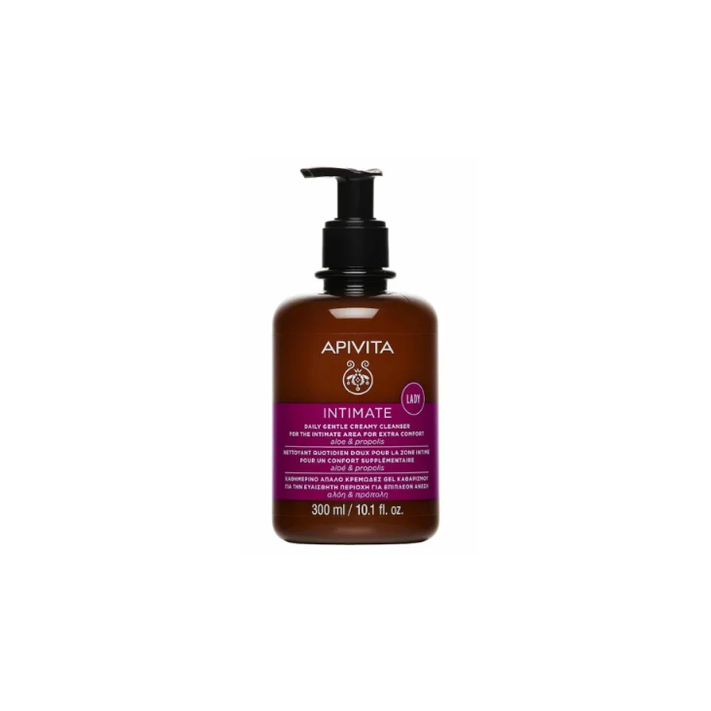 Apivita Intimate Lady Daily Gentle Creamy Cleanser Τζελ Καθαρισμού Για Την Ευαίσθητη Περιοχή Με Αλόη & Πρόπολη 300ml