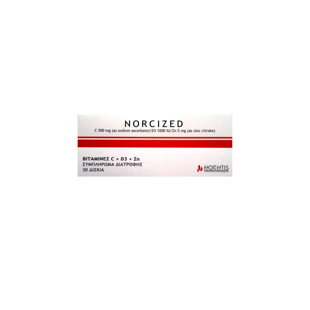 Norntis Norcized Food Supplement With Vitamin C + Vitamin D3 + Zinc Citrate 30 tabs