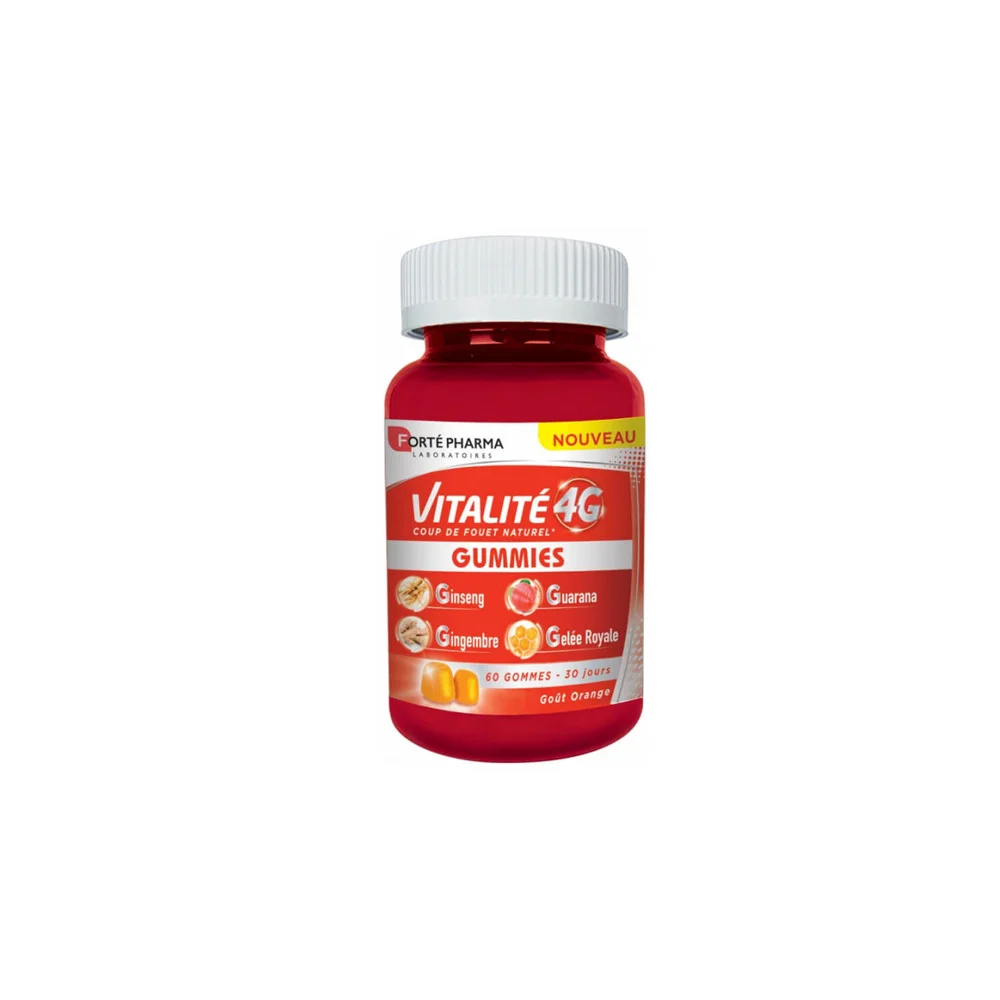 Forte Pharma Vitality 4G Gummies Συμπλήρωμα Διατροφής Με Γεύση Πορτοκάλι 60 ζελεδάκια