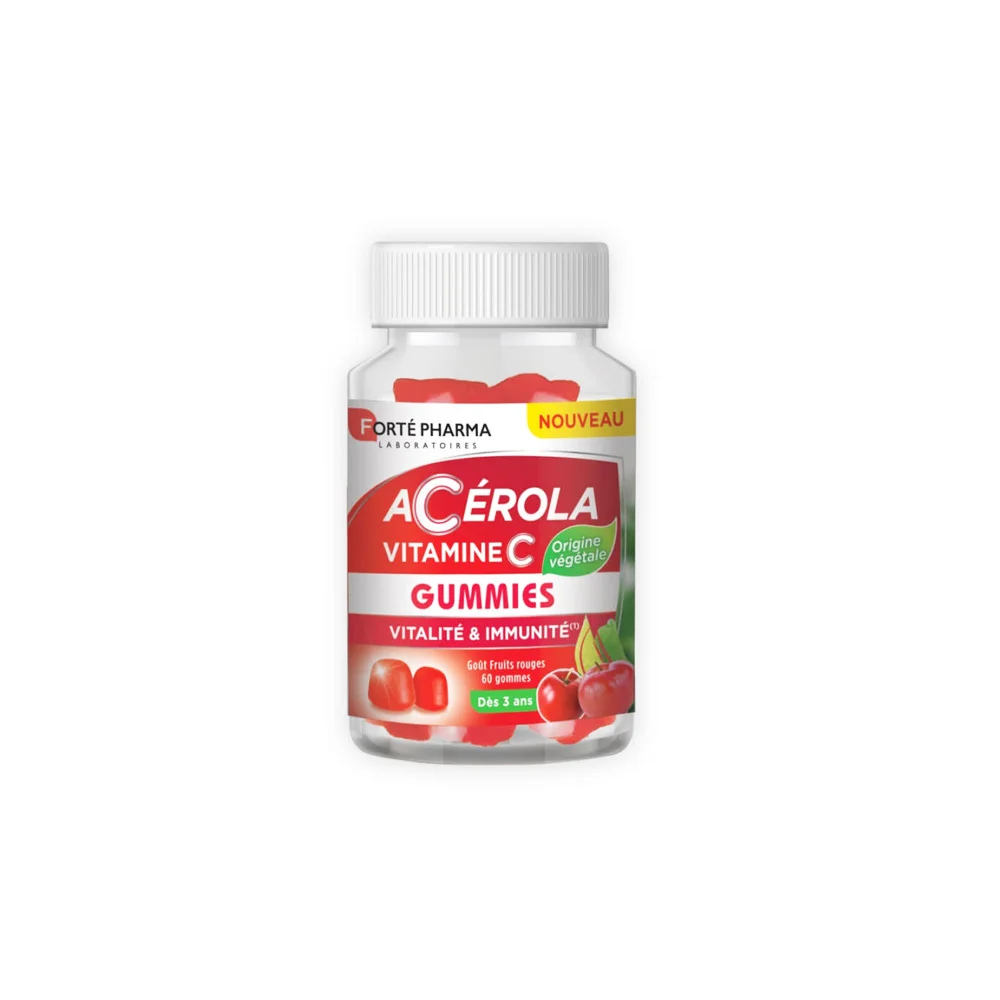 Forte Pharma Acerola Vitamin C Gummies Βιταμίνη C Με Γεύση Κόκκινων Φρούτων 60 ζελεδάκια