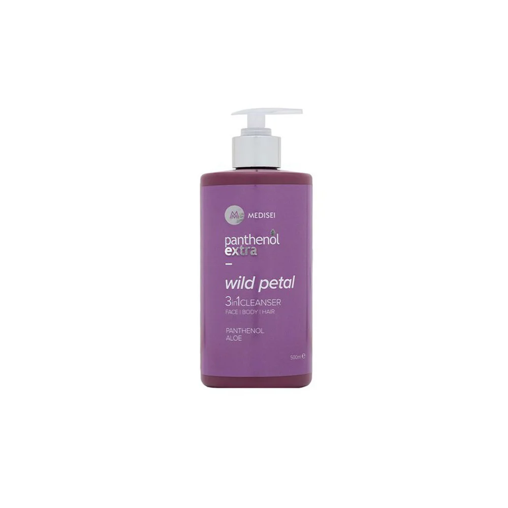 Panthenol Extra Wild Petal 3 In 1 Cleanser Γυναικείο Αφρόλουτρο & Σαμπουάν 500ml