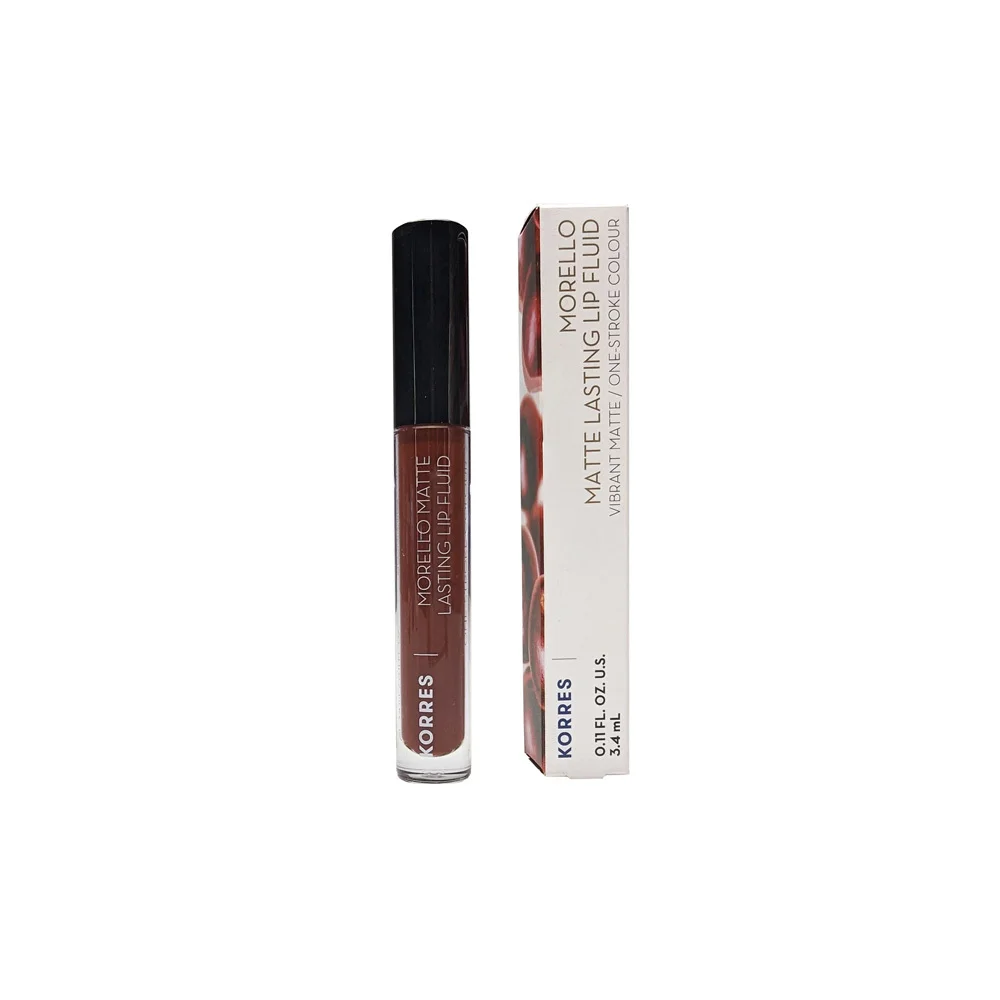 Korres Morello Matte Lasting Lip Fluid Υγρό Κραγιόν Μεγάλης Διάρκειας Για Τέλειο Ματ Αποτέλεσμα 60 Chestnut 3.4ml