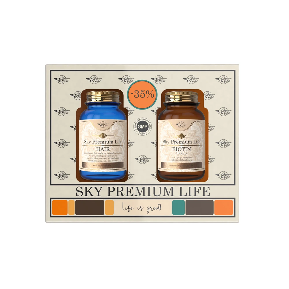 Sky Premium Life Promo (-35% Special Offer) Hair Advanced 60 caps & Biotin 1000mg 60 caps
