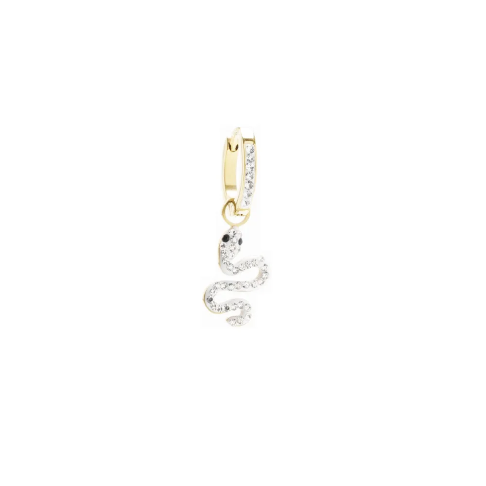 InoPlus Borghetti Pharma Serpente Gold 0935 Hypoallergenic Hoop Earrings Gold With Snake 1 pair