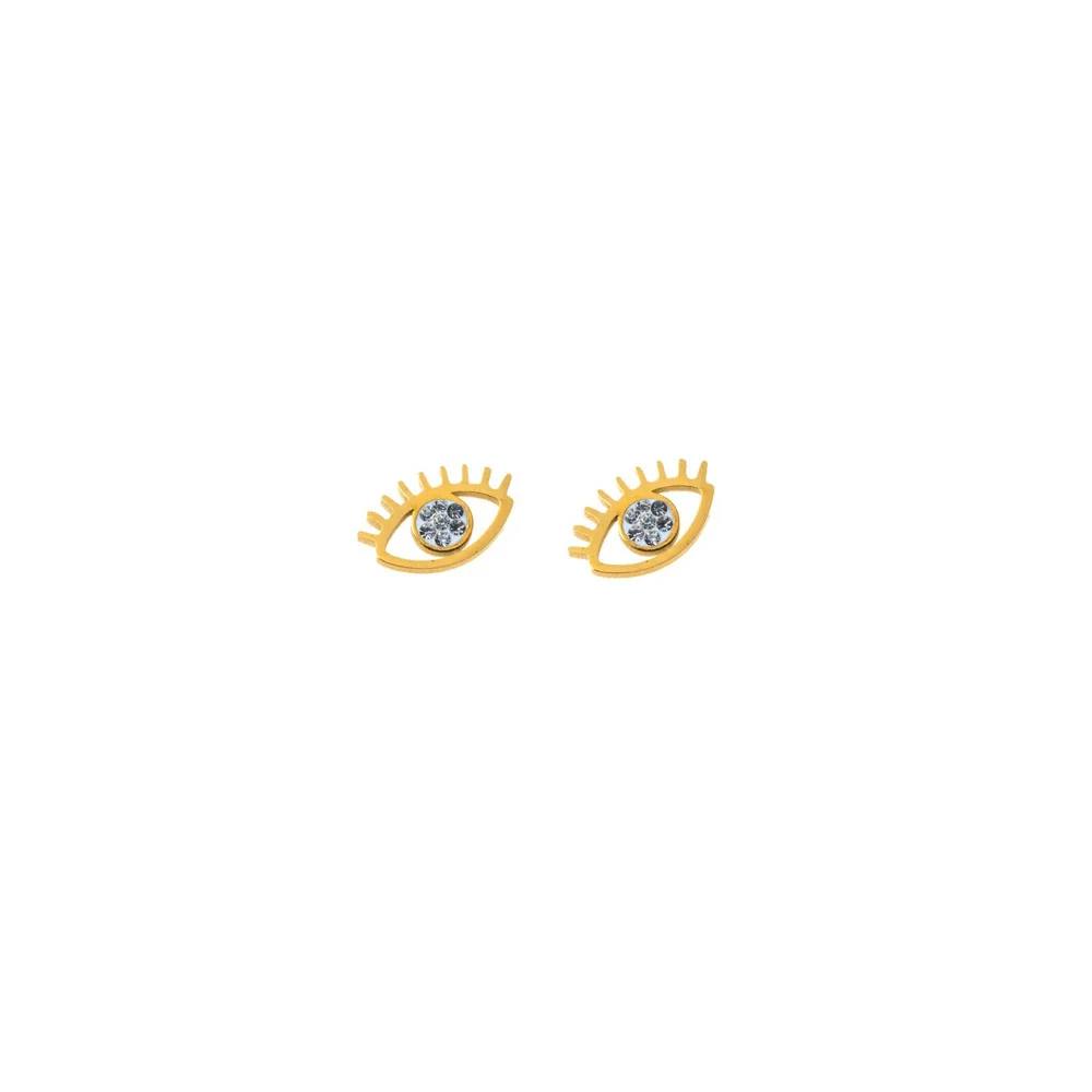 InoPlus Borghetti Pharma Lobo Occhio Oro 0957 Hypoallergenic Eye Earrings 1 pair