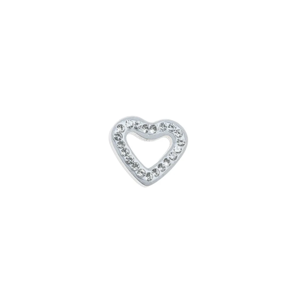 InoPlus Borghetti Earrings Cuore Bucato Strass Acciaio 1 pair